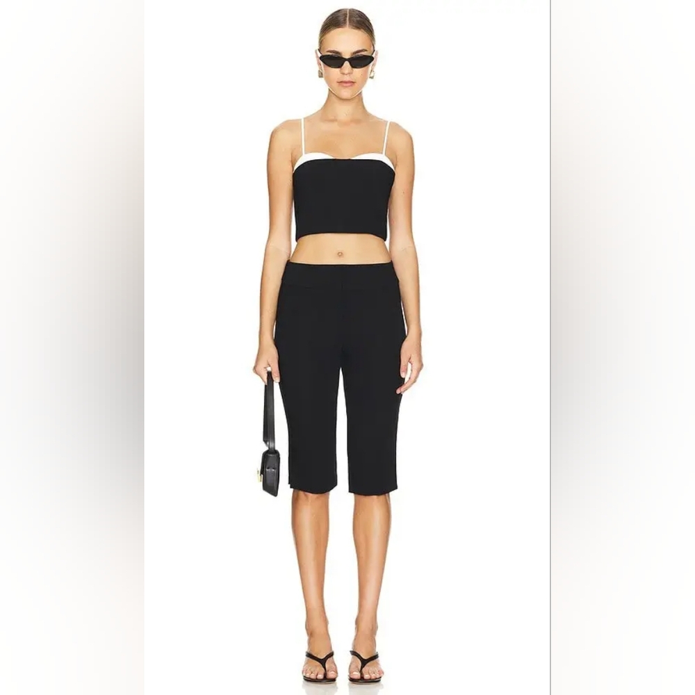 NWOT Amanda Uprichard Black Knee Length Kasey Dress Pants - Size Large